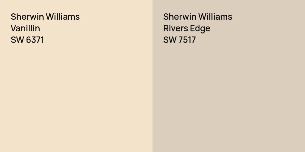 Sherwin Williams Vanillin vs. Sherwin Williams Rivers Edge