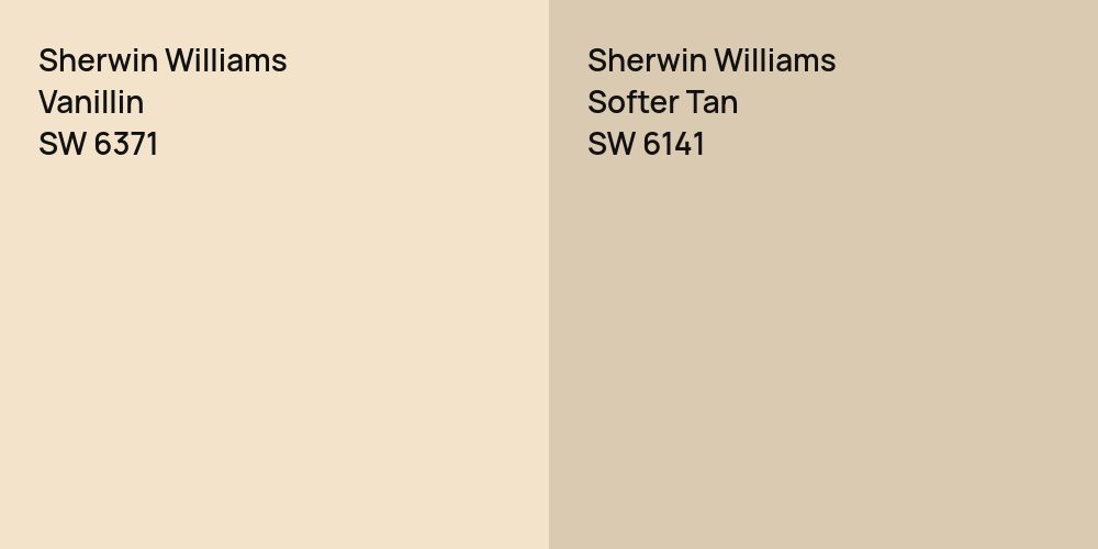 Sherwin Williams Vanillin vs. Sherwin Williams Softer Tan