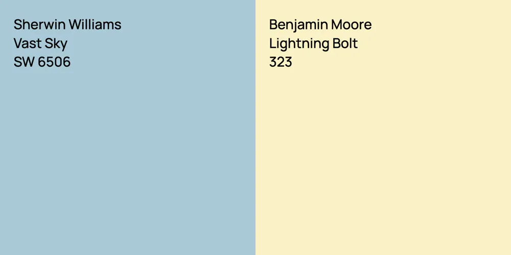 Sherwin Williams Vast Sky vs. Benjamin Moore Lightning Bolt