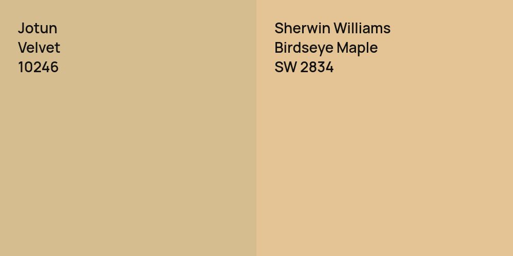 Jotun Velvet vs. Sherwin Williams Birdseye Maple