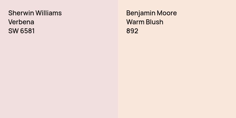 Sherwin Williams Verbena vs. Benjamin Moore Warm Blush