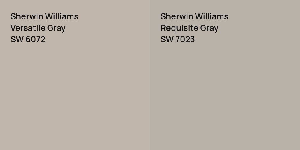 Sherwin Williams Versatile Gray vs. Sherwin Williams Requisite Gray