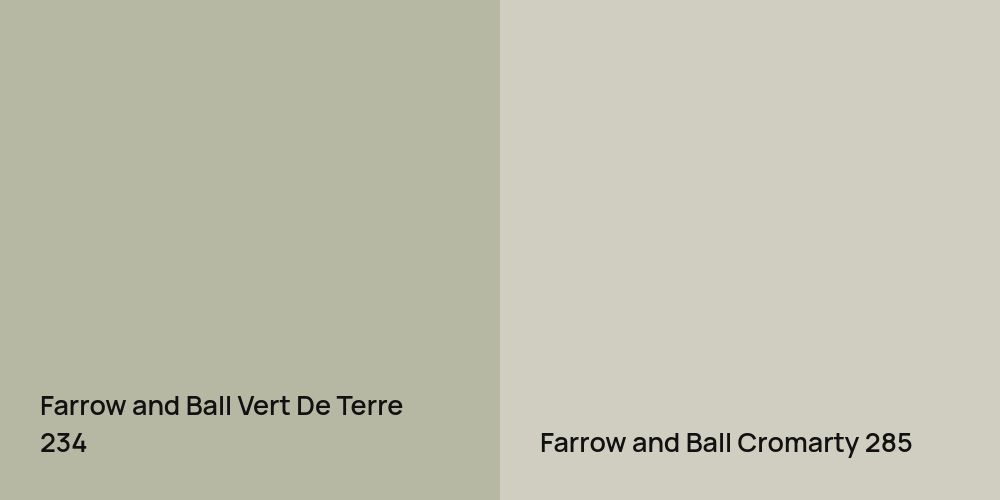 Farrow and Ball Vert De Terre vs. Farrow and Ball Cromarty