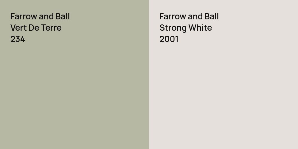 Farrow and Ball Vert De Terre vs. Farrow and Ball Strong White