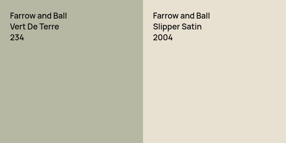 Farrow and Ball Vert De Terre vs. Farrow and Ball Slipper Satin