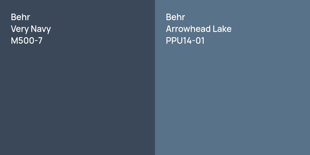 Behr Very Navy vs. Behr Arrowhead Lake