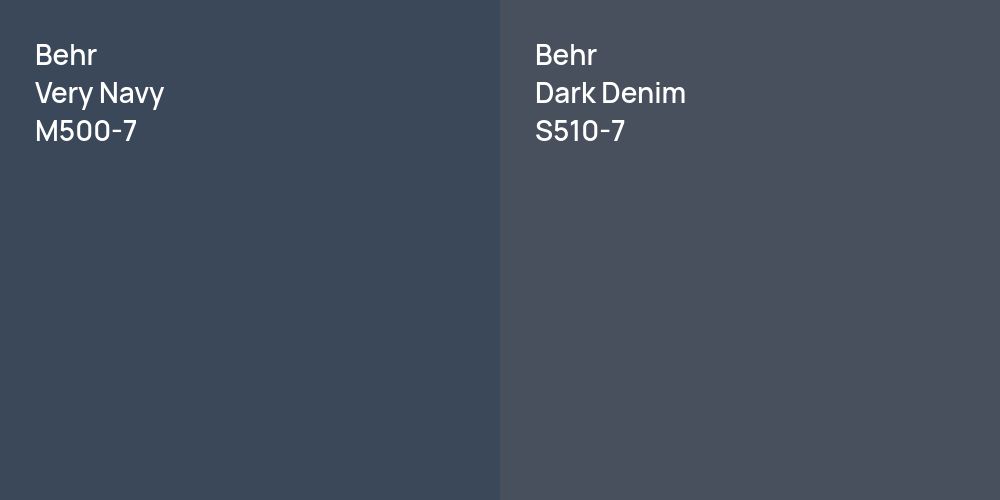 Behr Very Navy vs. Behr Dark Denim