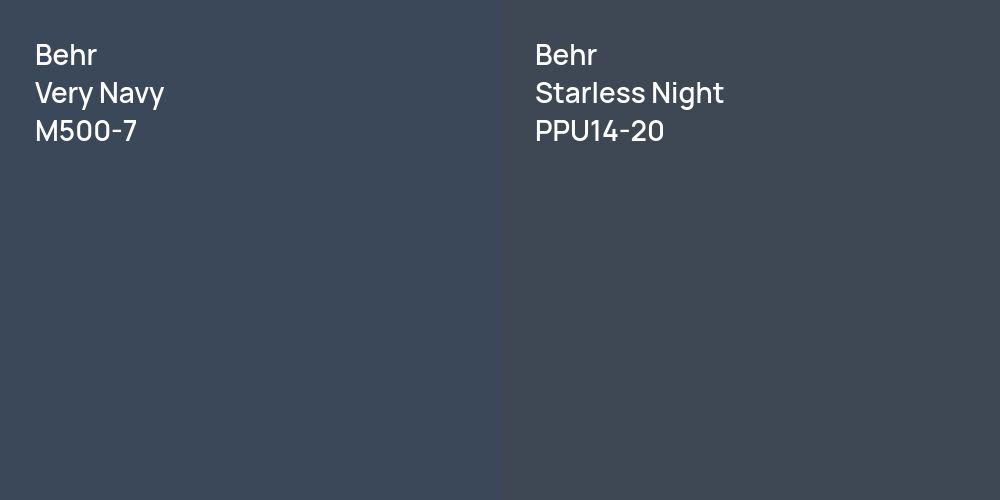 Behr Very Navy vs. Behr Starless Night