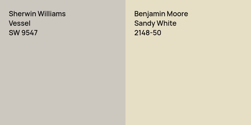 Sherwin Williams Vessel vs. Benjamin Moore Sandy White