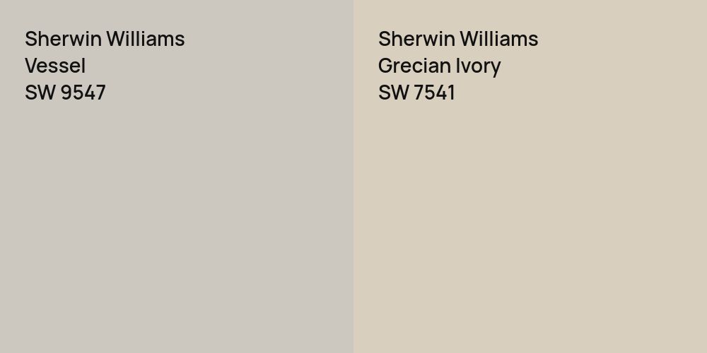 Sherwin Williams Vessel vs. Sherwin Williams Grecian Ivory