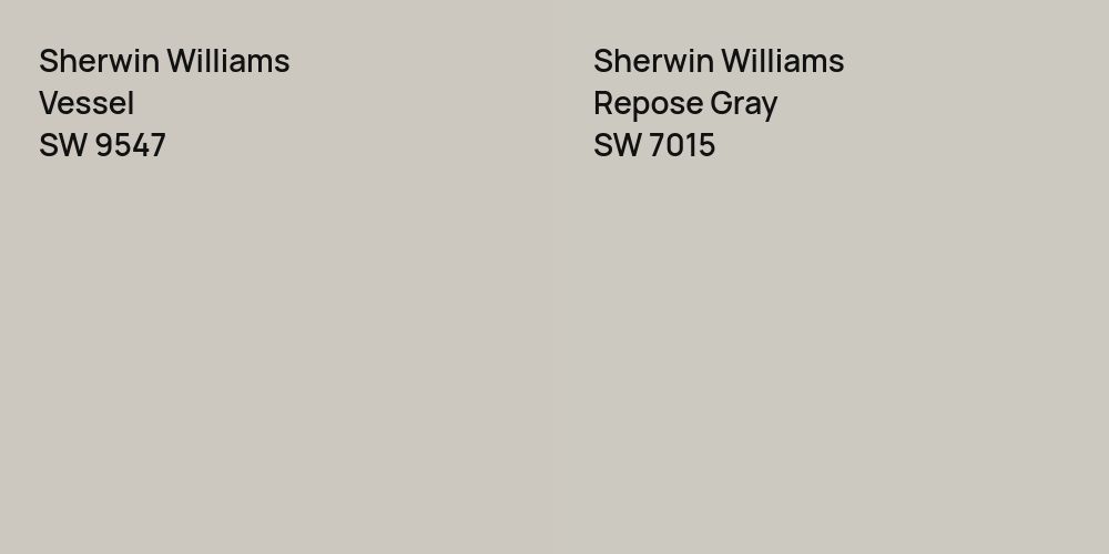 Sherwin Williams Vessel vs. Sherwin Williams Repose Gray