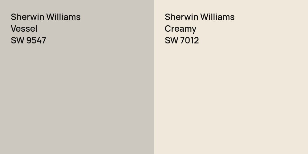 Sherwin Williams Vessel vs. Sherwin Williams Creamy