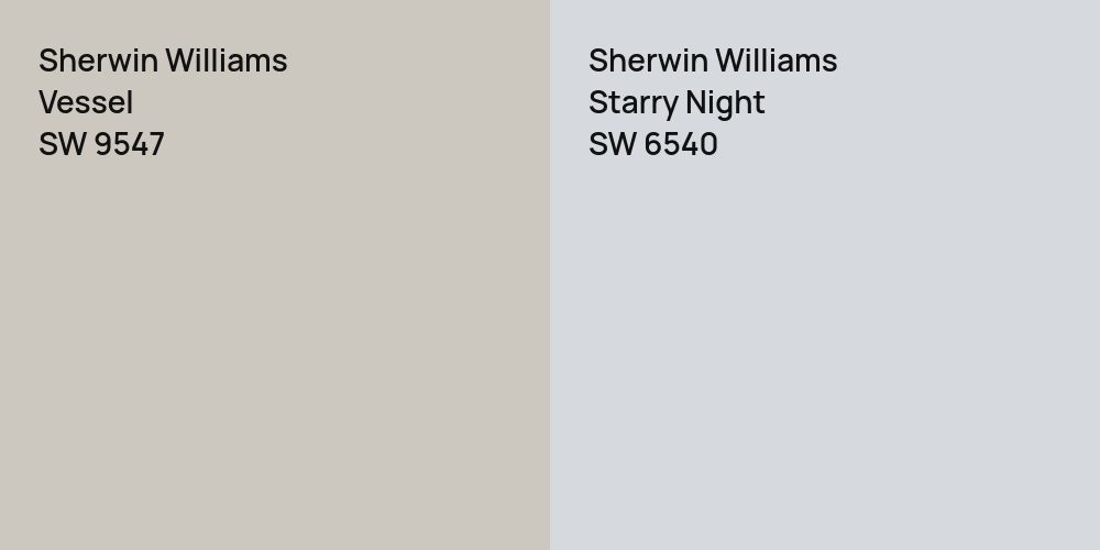 Sherwin Williams Vessel vs. Sherwin Williams Starry Night