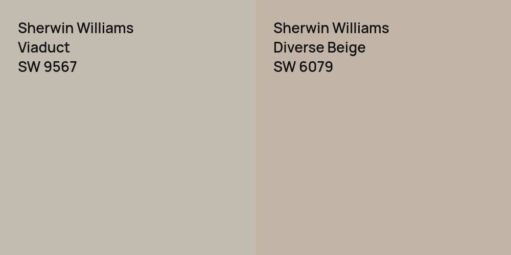 Sherwin Williams Viaduct vs. Sherwin Williams Diverse Beige