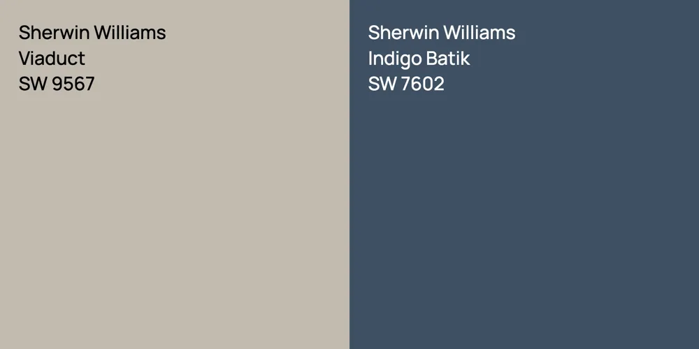 Sherwin Williams Viaduct vs. Sherwin Williams Indigo Batik