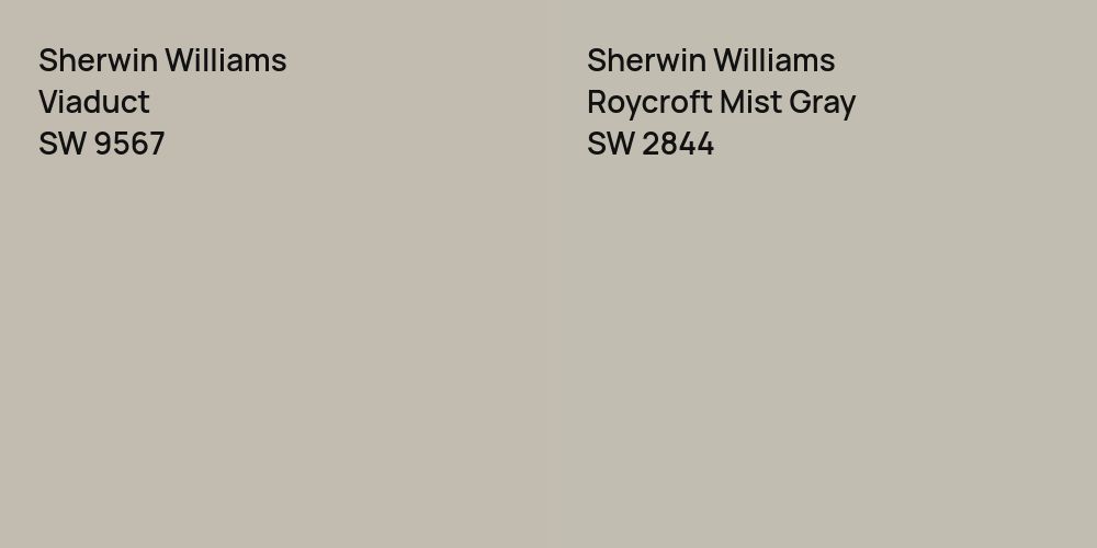 Sherwin Williams Viaduct vs. Sherwin Williams Roycroft Mist Gray