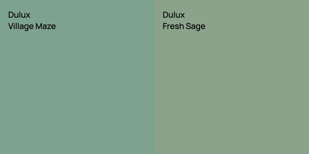 Dulux Village Maze vs. Dulux Fresh Sage