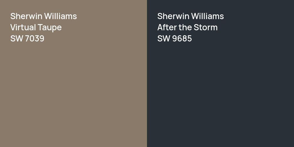 Sherwin Williams Virtual Taupe vs. Sherwin Williams After the Storm