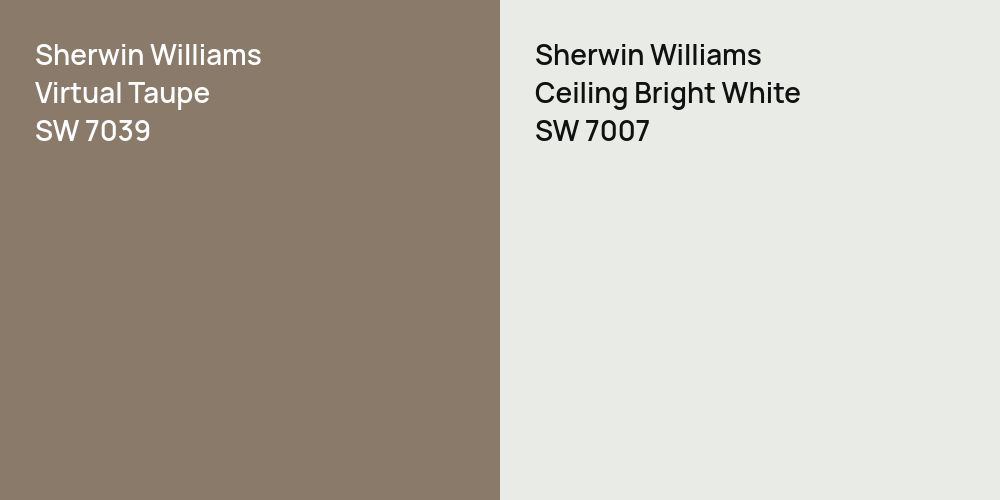 Sherwin Williams Virtual Taupe vs. Sherwin Williams Ceiling Bright White