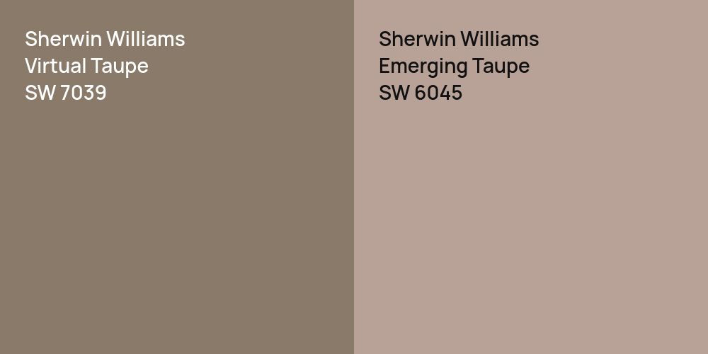 Sherwin Williams Virtual Taupe vs. Sherwin Williams Emerging Taupe