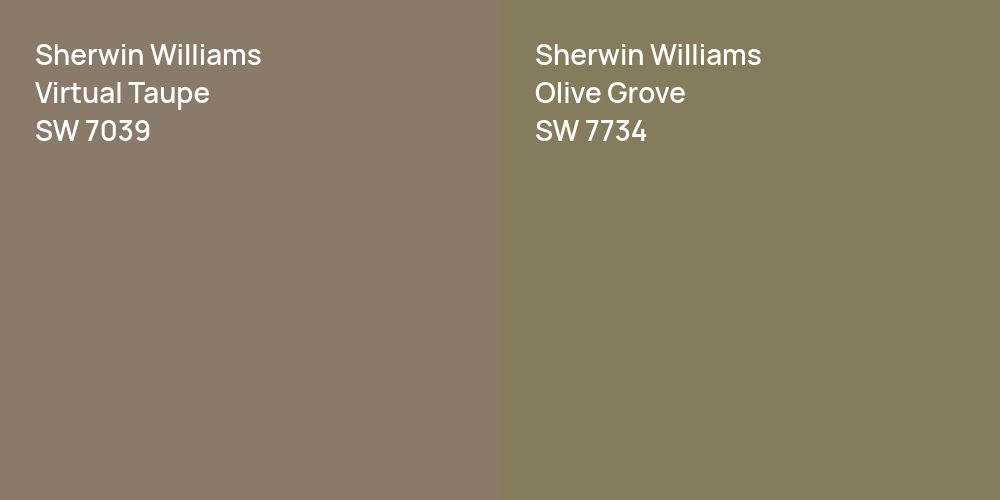 Sherwin Williams Virtual Taupe vs. Sherwin Williams Olive Grove