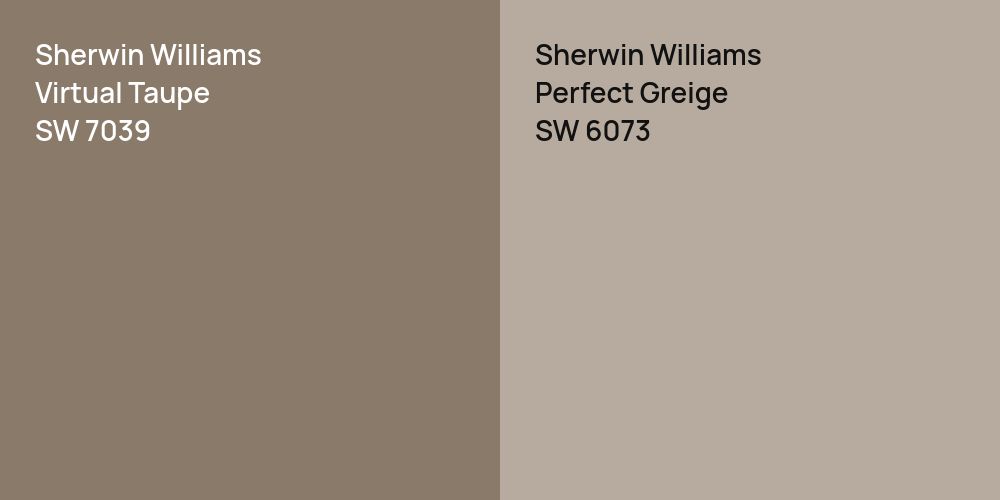 Sherwin Williams Virtual Taupe vs. Sherwin Williams Perfect Greige