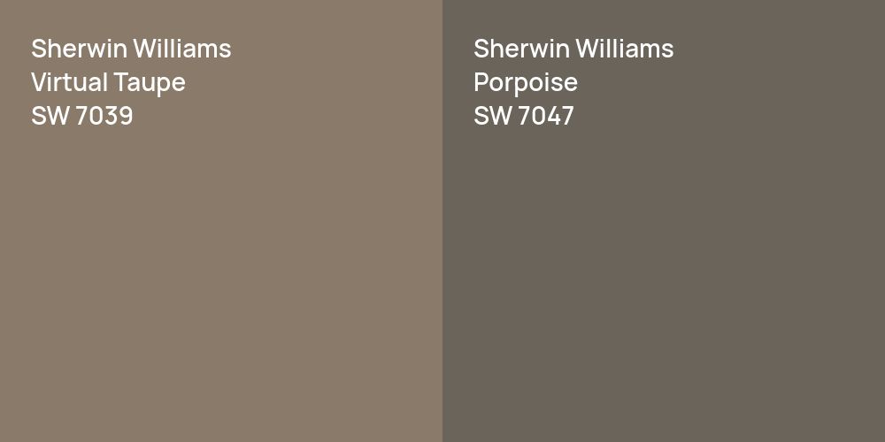 Sherwin Williams Virtual Taupe vs. Sherwin Williams Porpoise