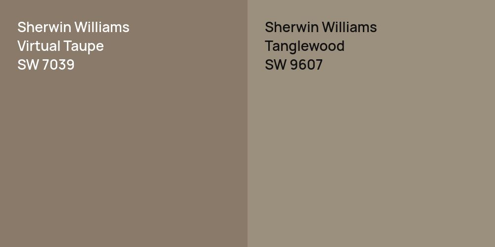 Sherwin Williams Virtual Taupe vs. Sherwin Williams Tanglewood