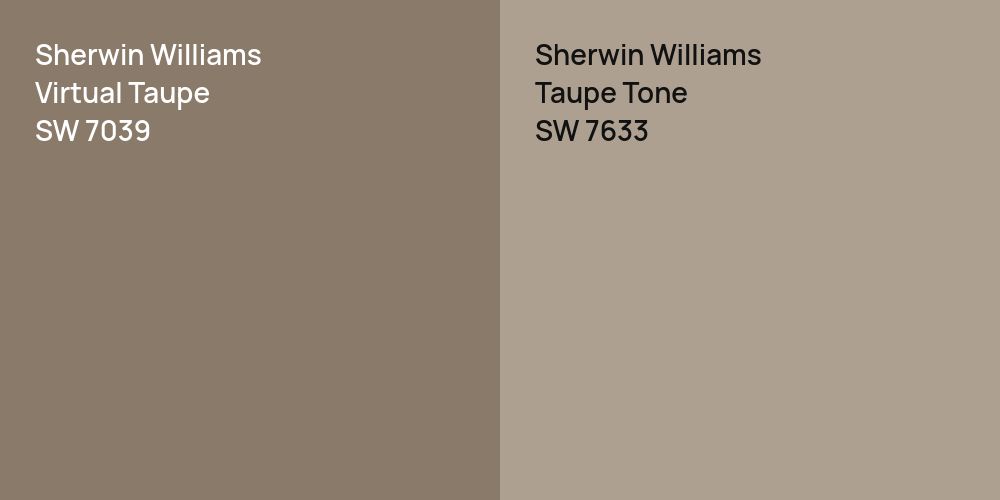 Sherwin Williams Virtual Taupe vs. Sherwin Williams Taupe Tone