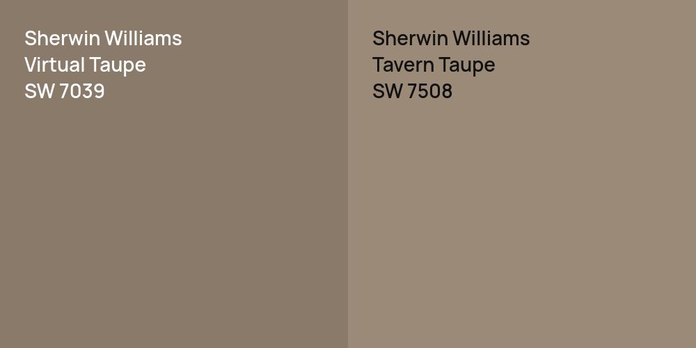 Sherwin Williams Virtual Taupe vs. Sherwin Williams Tavern Taupe