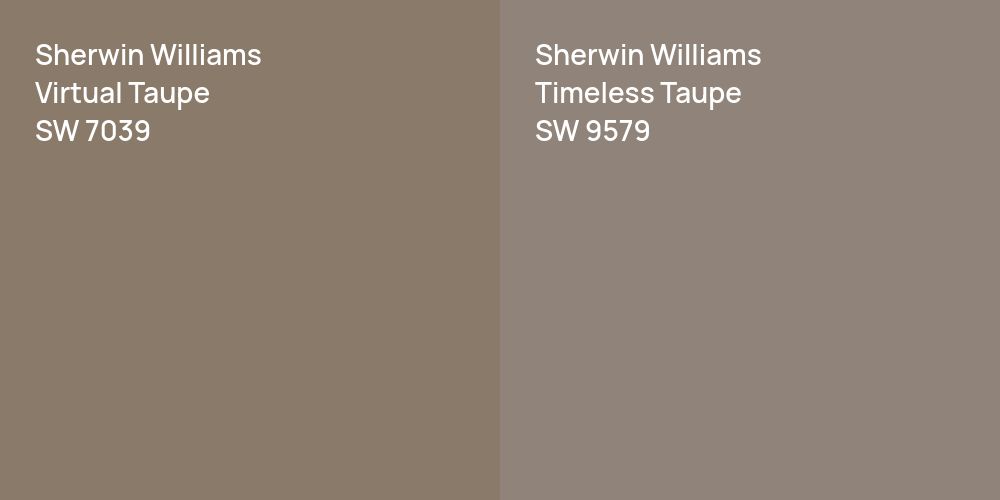 Sherwin Williams Virtual Taupe vs. Sherwin Williams Timeless Taupe