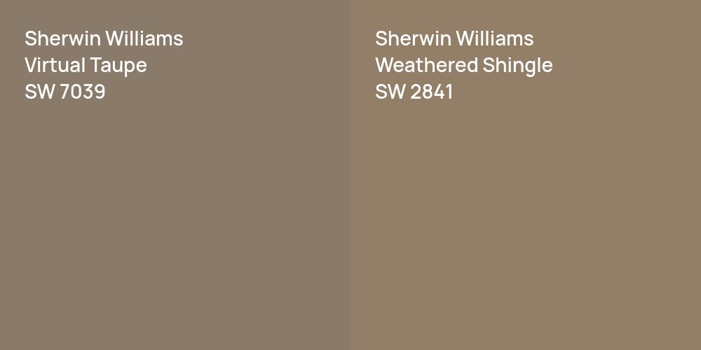 Sherwin Williams Virtual Taupe vs. Sherwin Williams Weathered Shingle