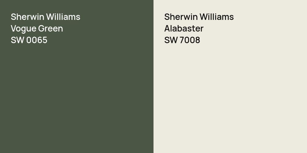 Sherwin Williams Vogue Green vs. Sherwin Williams Alabaster