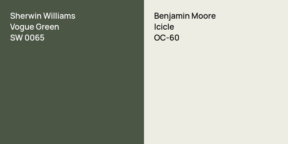 Sherwin Williams Vogue Green vs. Benjamin Moore Icicle