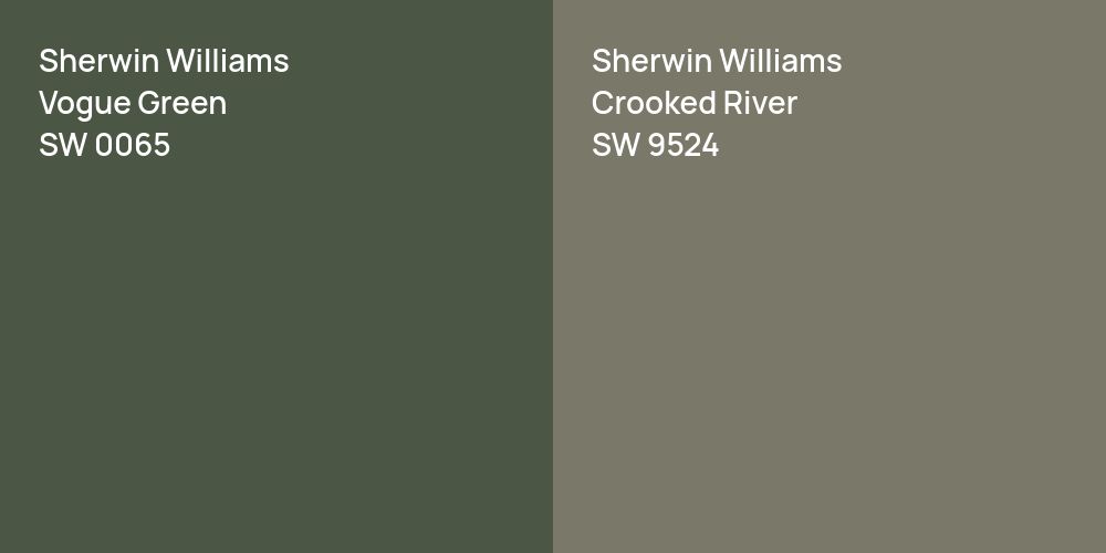 Sherwin Williams Vogue Green vs. Sherwin Williams Crooked River