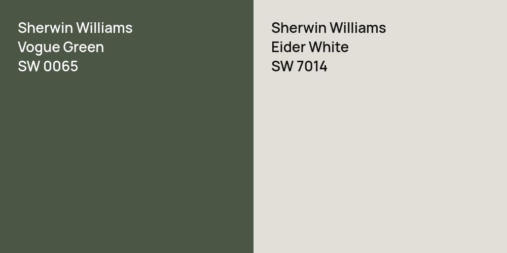 Sherwin Williams Vogue Green vs. Sherwin Williams Eider White