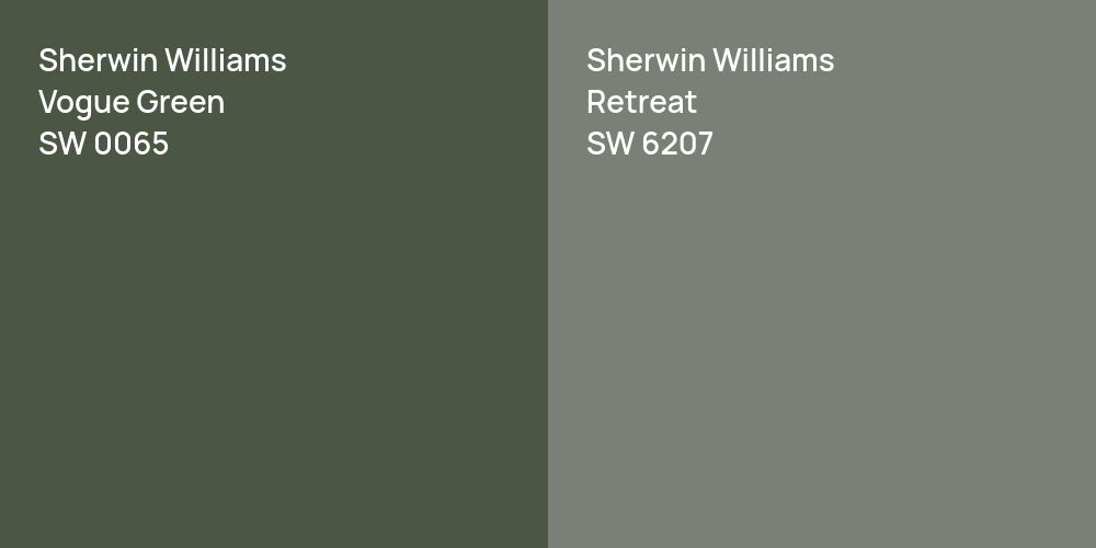 Sherwin Williams Vogue Green vs. Sherwin Williams Retreat