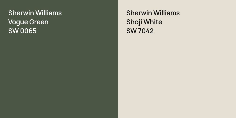 Sherwin Williams Vogue Green vs. Sherwin Williams Shoji White