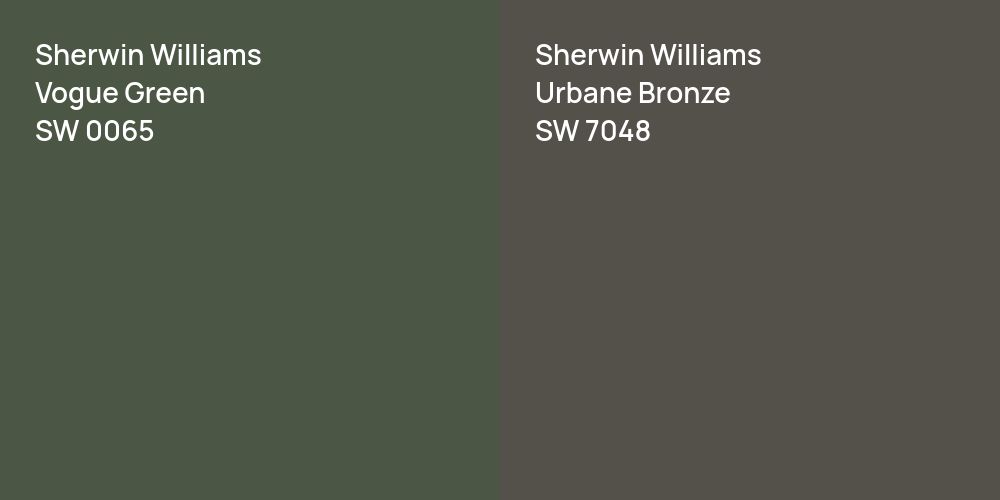 Sherwin Williams Vogue Green vs. Sherwin Williams Urbane Bronze