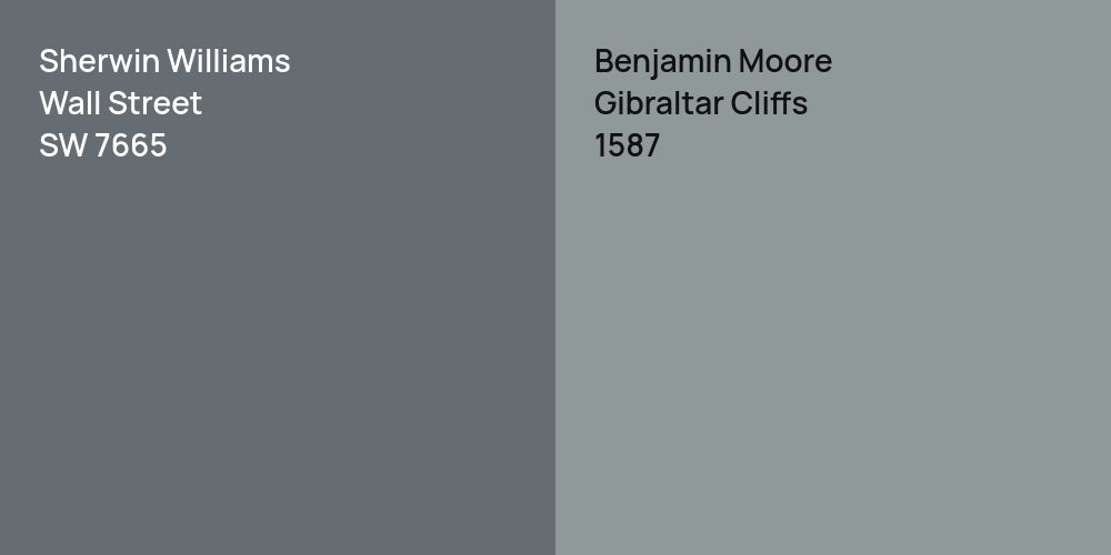 Sherwin Williams Wall Street vs. Benjamin Moore Gibraltar Cliffs