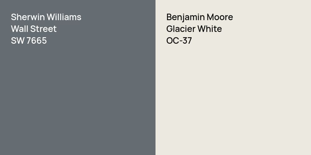 Sherwin Williams Wall Street vs. Benjamin Moore Glacier White