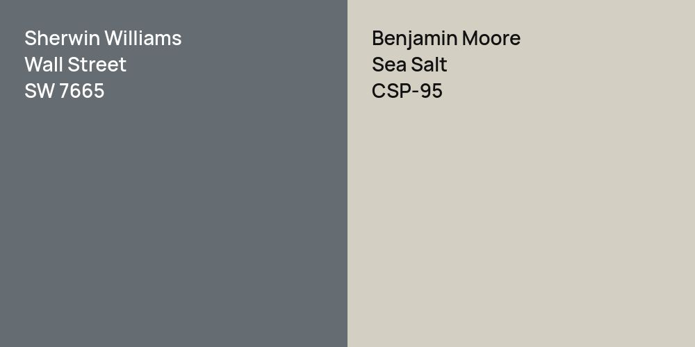 Sherwin Williams Wall Street vs. Benjamin Moore Sea Salt