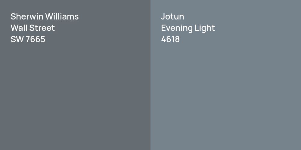 Sherwin Williams Wall Street vs. Jotun Evening Light