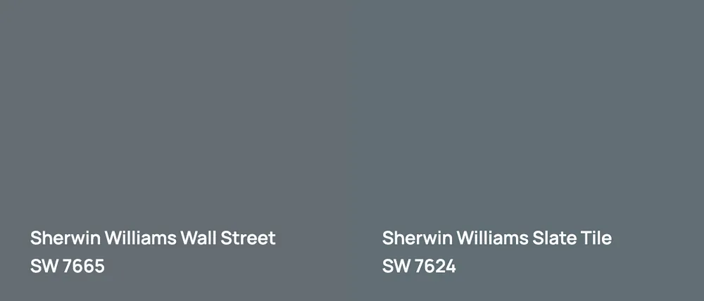 Sherwin Williams Wall Street SW 7665 vs Sherwin Williams Slate Tile SW 7624