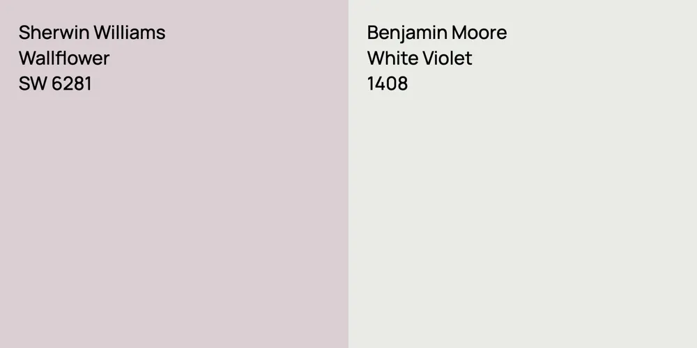 Sherwin Williams Wallflower vs. Benjamin Moore White Violet