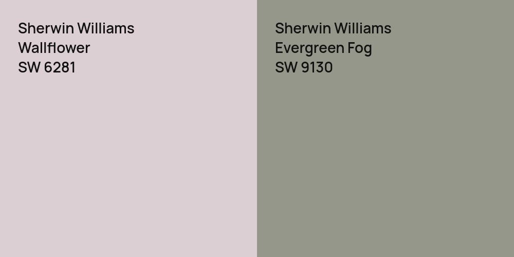 Sherwin Williams Wallflower vs. Sherwin Williams Evergreen Fog