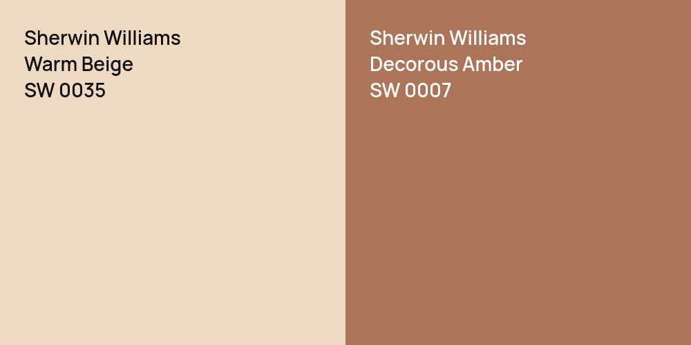 Sherwin Williams Warm Beige vs. Sherwin Williams Decorous Amber