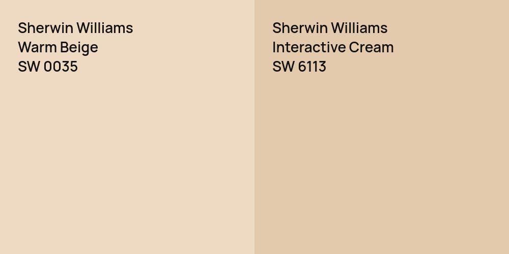 Sherwin Williams Warm Beige vs. Sherwin Williams Interactive Cream