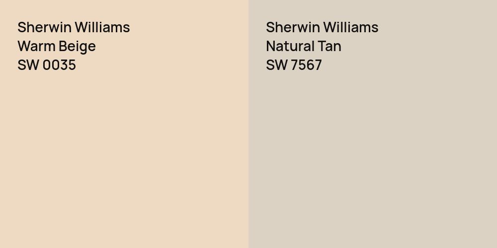 Sherwin Williams Warm Beige vs. Sherwin Williams Natural Tan