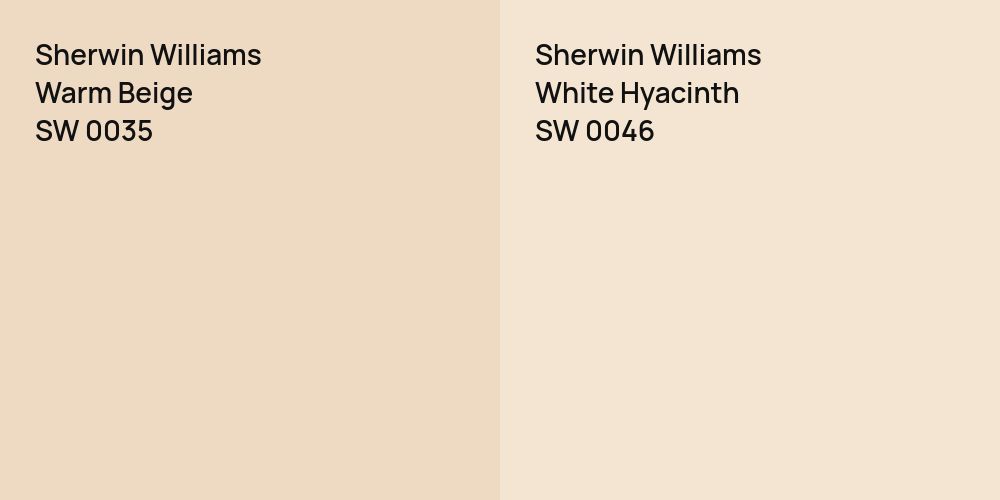 Sherwin Williams Warm Beige vs. Sherwin Williams White Hyacinth